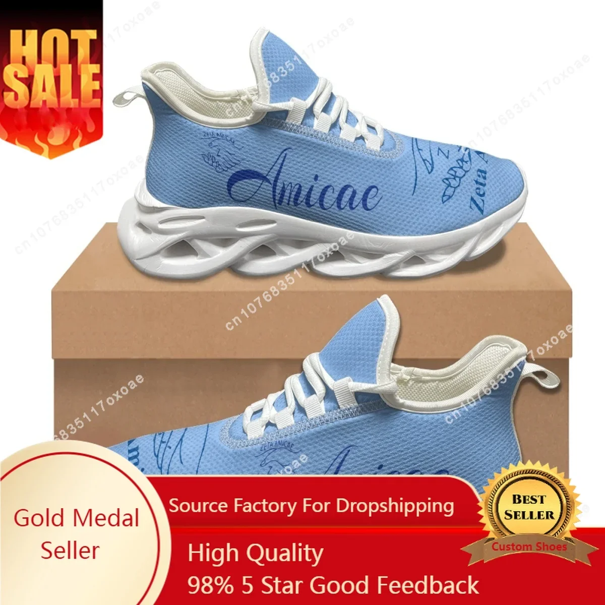 Zeta Amicae New Trend 3D Print Casual Mesh Sneakers for Women Lightweight Lace up Shoes Friends of Zeta Platform Shoes Female