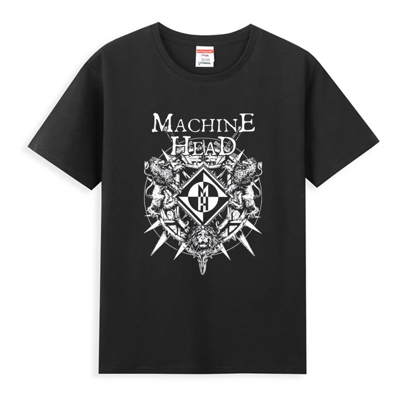 2024 summer new men t shirt Machine Head Through T-shirt short sleeves pure cotton tops casual streetwear