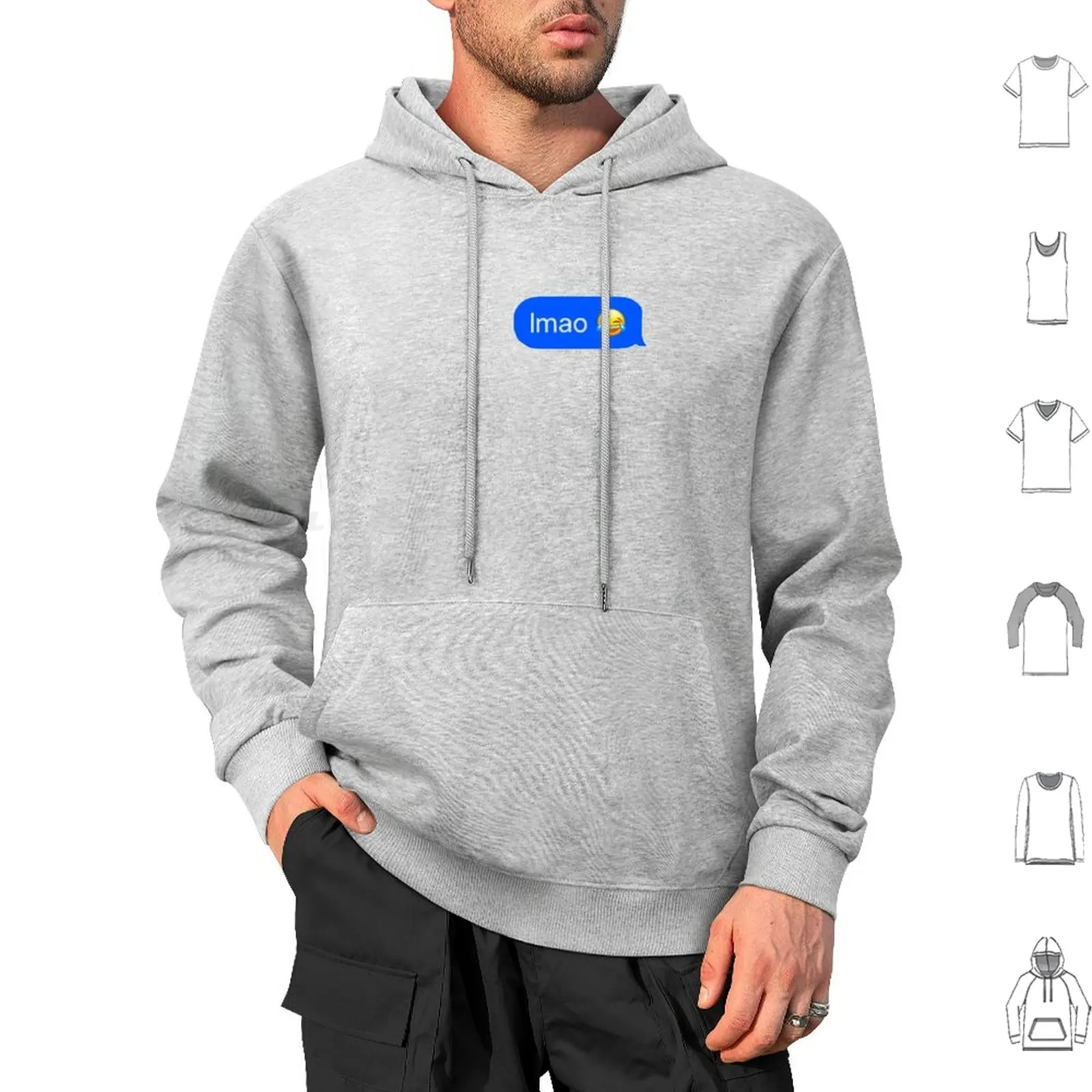 Lmao Hoodie cotton Long Sleeve Laughing My Arse Off Humour Humor Slang Text Message Messaging Smart Phone Internet