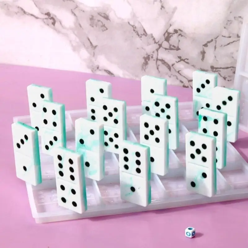 Diy Crystal Drop Gypsum Abrasive Dominoes Game Jewelry Mold