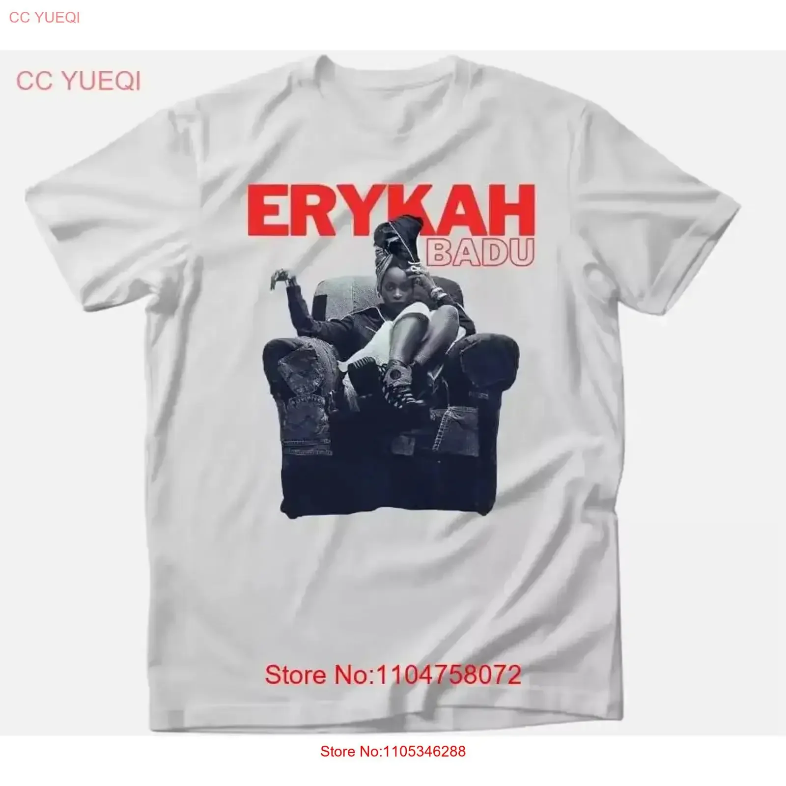 Футболка Erykah Badu для фанатов, концертная, белая, новая, винтажная, с эффектом потертости, мягкая, с графическим принтом, слегка эластичная, комфортная, дышащая