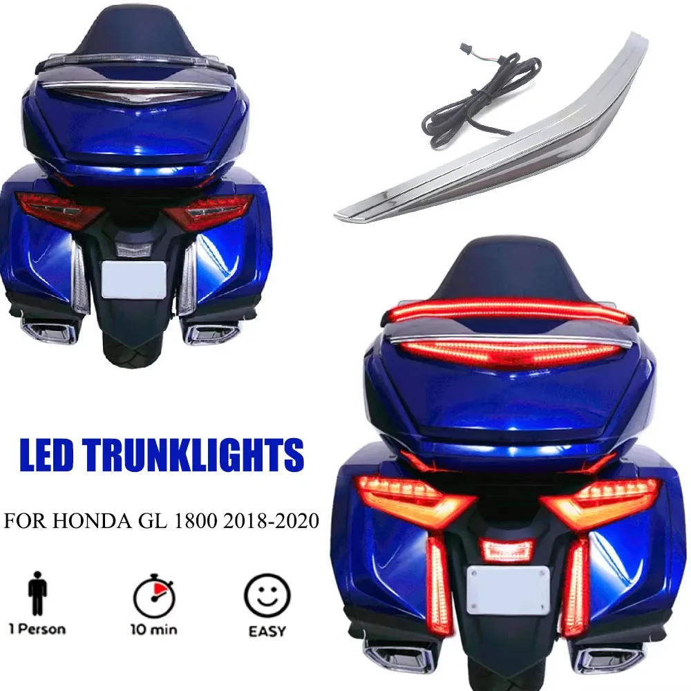 

Новый стильный мотоциклетный задний фонарь для Honda Goldwing GL1800 Gold Wing Tour DCT с подушкой безопасности, хромированный и черный, со светодиодным сигналом поворота и стоп-сигналом.