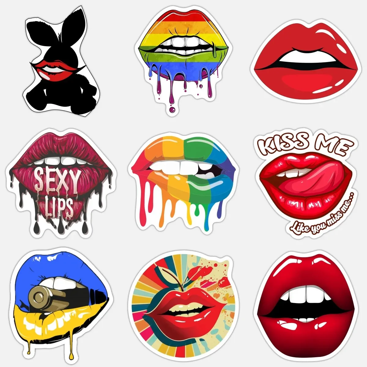 

Sexy Lips Kiss Creative Personalized PVC Sticker for Decorate Fridge Wall Car Truck Window Bicycle Off-road Decal Accessories