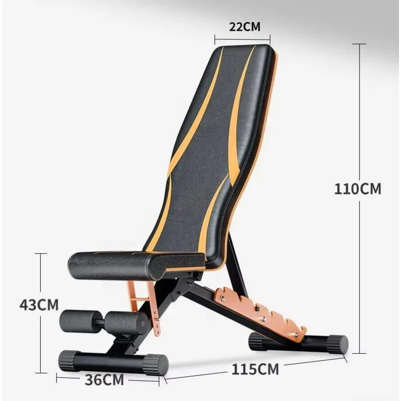

Black and Orange Foldable/Assembly-Free/Deluxe Multi-Function Dumbbell Bench with 11-Level Adjustability for Full-Body Workouts