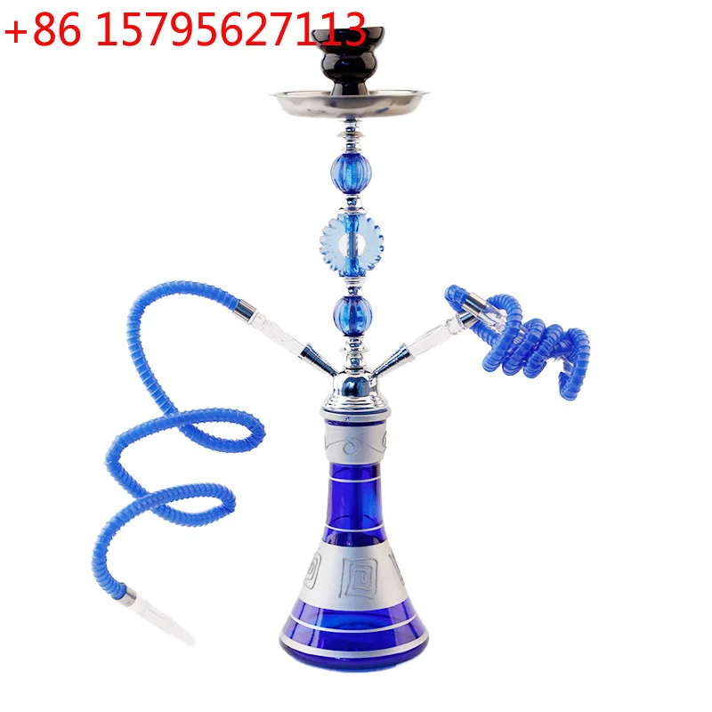 

Blue Arab shisha medium pot metal high-end KTV bar special glass pipe