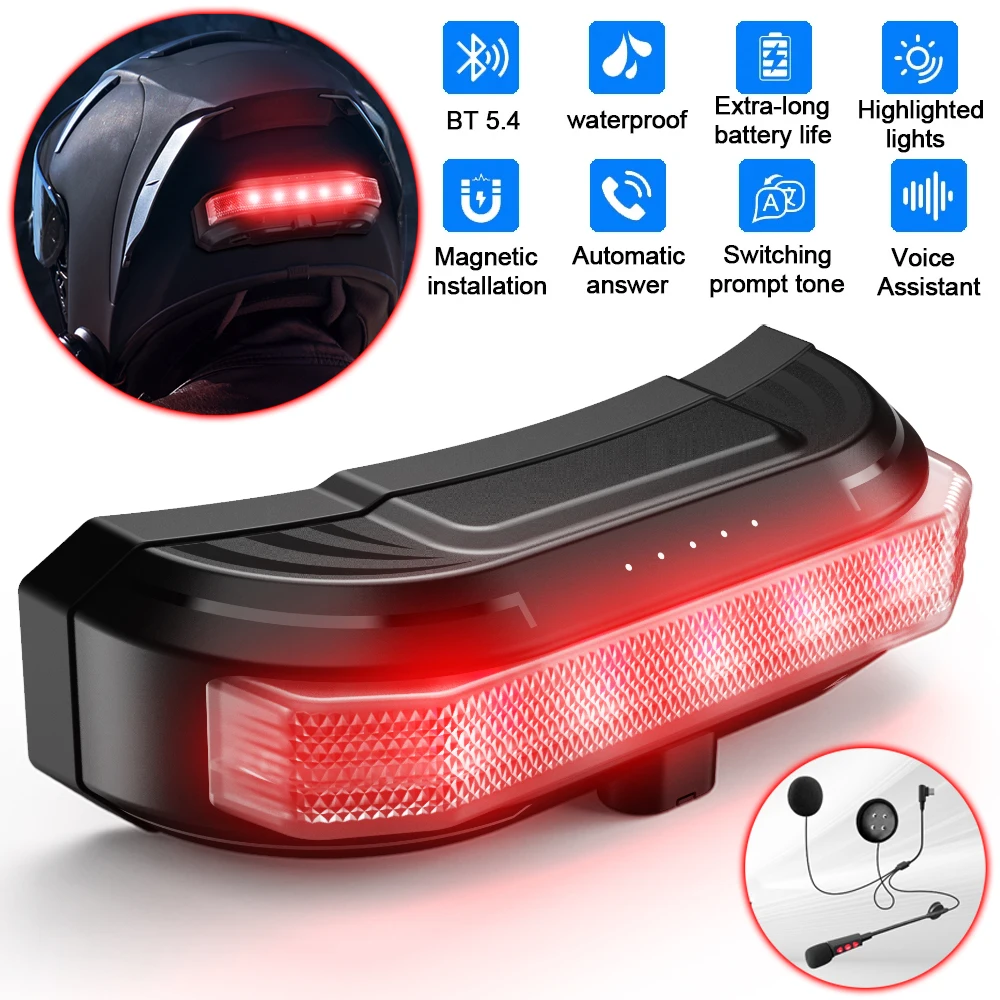 Helmet Bluetooth 5.4 Magnetic Wireless Gravitational Headset with Gravity Sensing Steering Signal Waterproof Bluetooth Headset