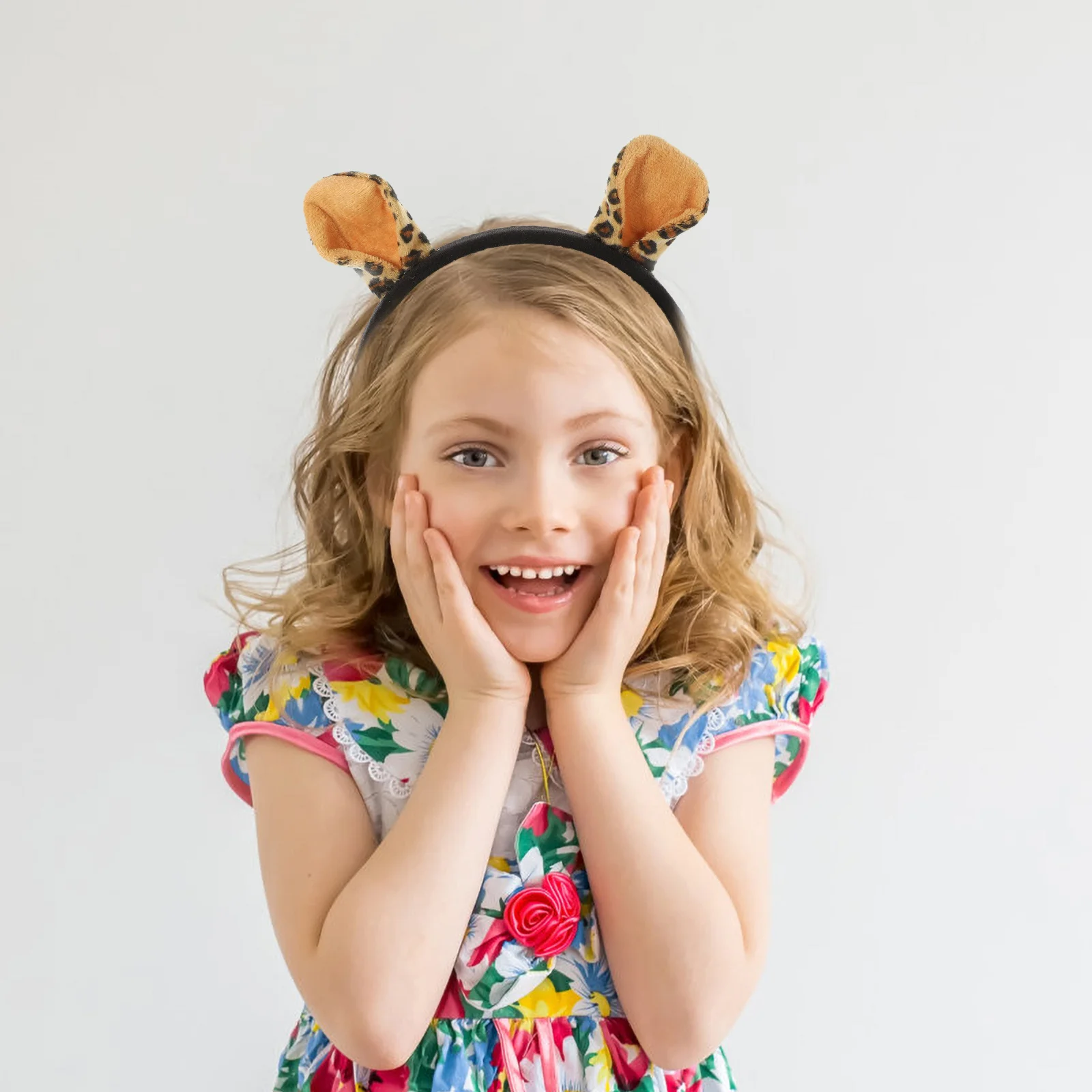 

1Set Animal Ear Headband Leopard Ears Tail Durable Firm Cloth Material for Cosplay Party Performance Leopard Costume