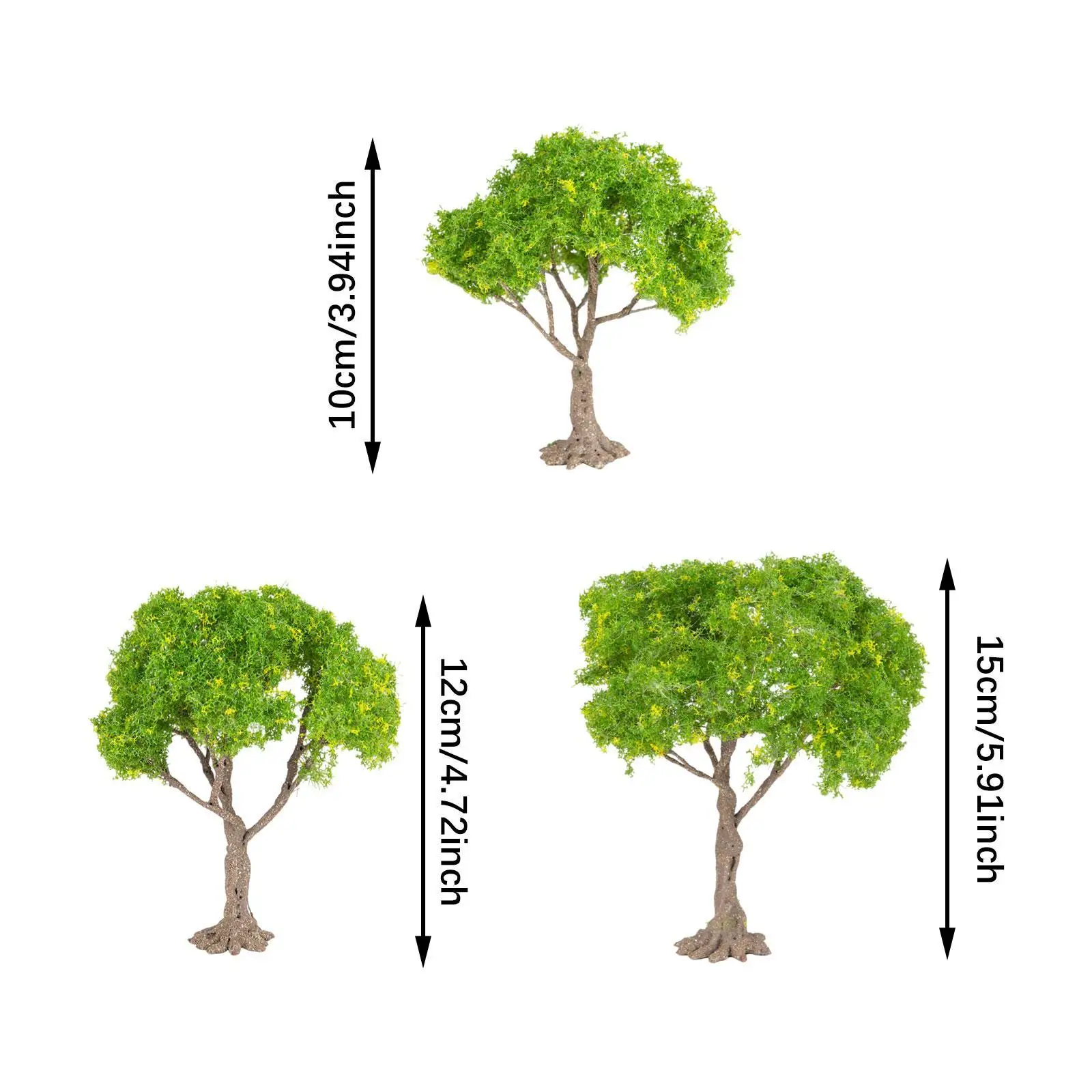 3x شجرة مصغرة المناظر الطبيعية أشجار مصغرة أشجار الهندسة المعمارية السكك الحديدية شجرة المناظر الطبيعية الخضراء لنموذج بناء تخطيط الديوراما