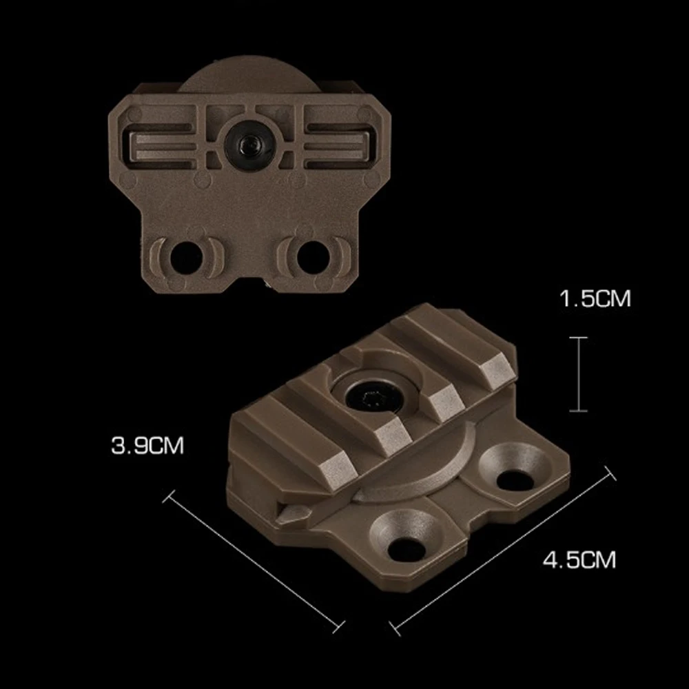 Helmet Mount M-LOK Rail Adjustable for Attaching Helmet Light Rotates 360 Degrees 3-slot Picatinny Airsoft Helmet Accessory Rail