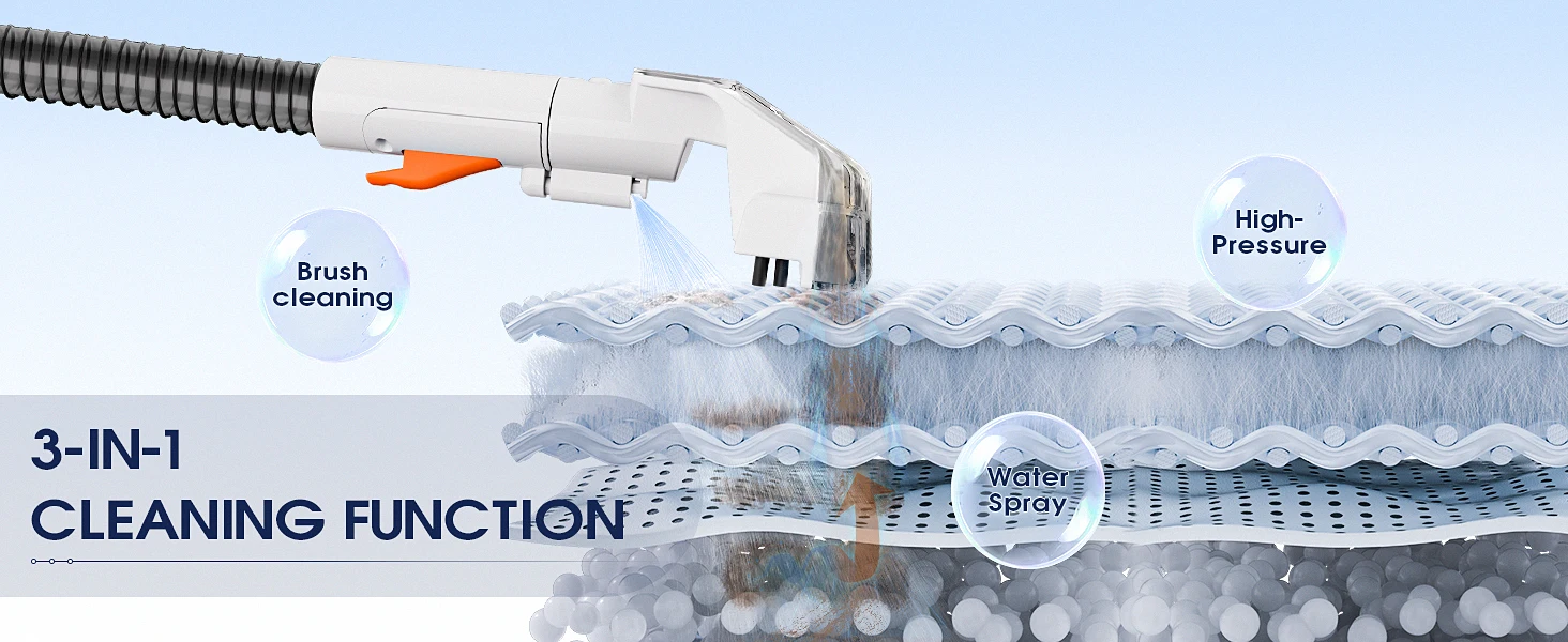 OMESER W07 15KPa Tragbare Teppichreinigermaschine 600W Polsterreiniger Haustier Spezialfleckenreiniger Leistungsstark für Sofa Autositz – Detail 4
