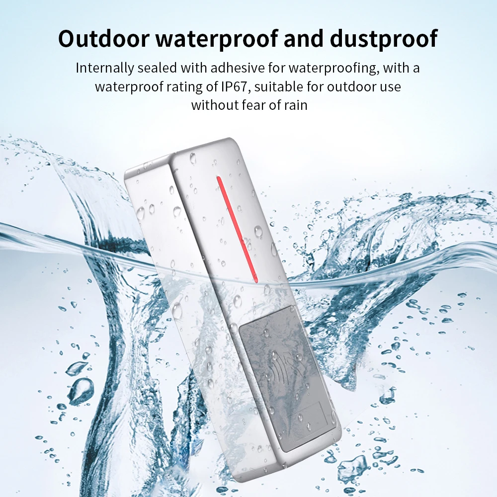 

Smart life 2.4G WIFI IP67 Waterproof WG input/output Anti-Vandal Temporary 10000 User Remote Unlock 125Khz/13.56MHZ RFID Card