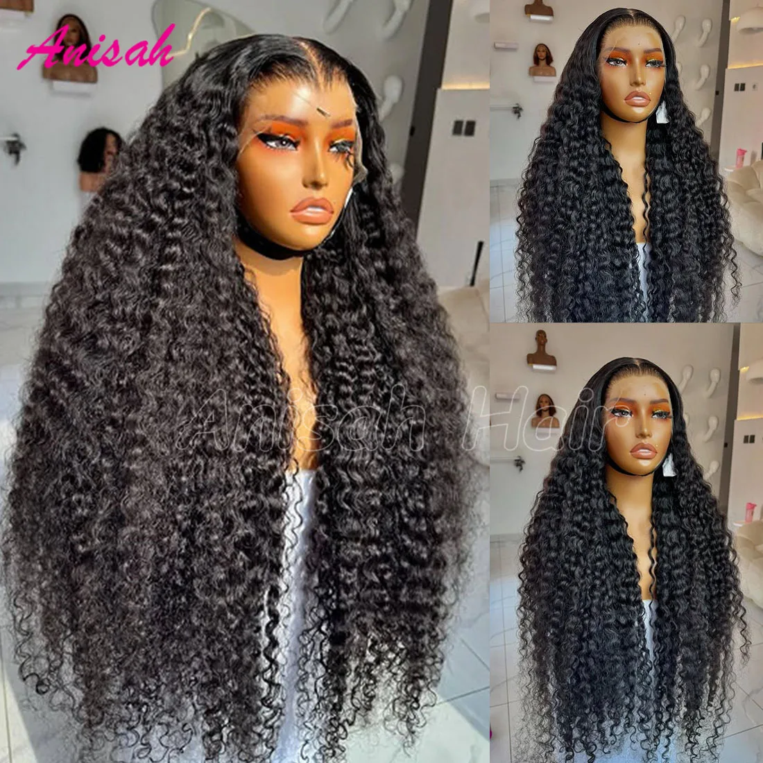 

Brazilian Hair Curly 13x4 Ultra Thin HD Lace Front Human Hair Wig For Women Deep Wave Frontal Wigs Lace Closure Glueless Wig