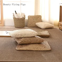 Handmade Straw Tea Ceremony Worship Buddha Floor Cushions Square Shape Thicken Bay Window Balcony Cushion Japanese  Tatami Mat