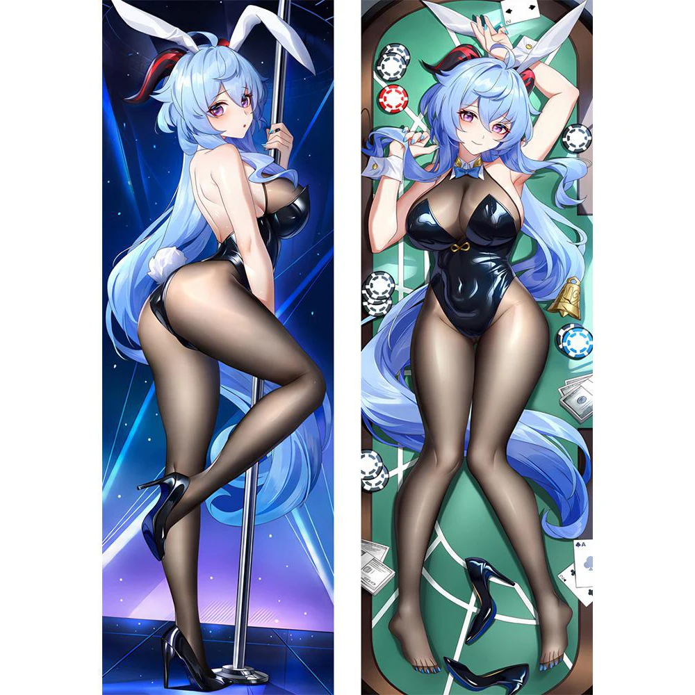 Dakimakura Genshin Ganyu Fullbody Cushion Cover Anime Girl Scaramouche Decor Home Pillow Covers Hugging Body Throw Cojines