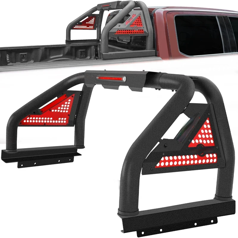 Adjustable Roll Bar Pickup Truck Removable Sport Bed Rack Heavy Duty Steel Frame Easy Installation Off-Road Accessories