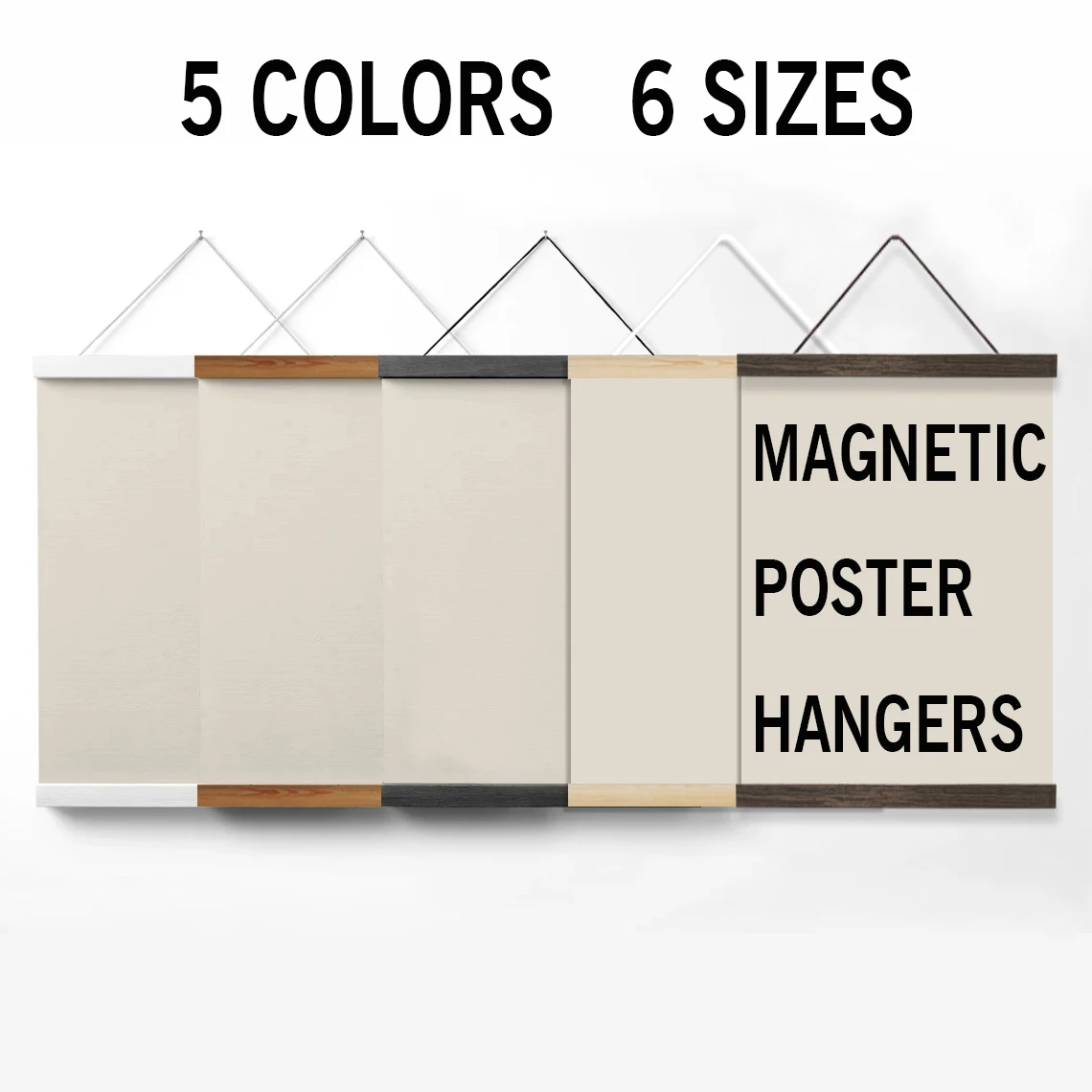 1 adet manyetik ahşap poster askısı çerçeveleri 5 renk fotoğraf duvar sanatı tuval baskı boyama tik çam ahşap oturma odası ev dekor