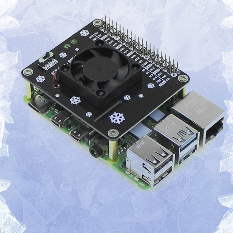 Placa de expansão para ventilador de refrigeração raspberry pi gpio com led compatível com raspberry pi 4b/3b +/3b