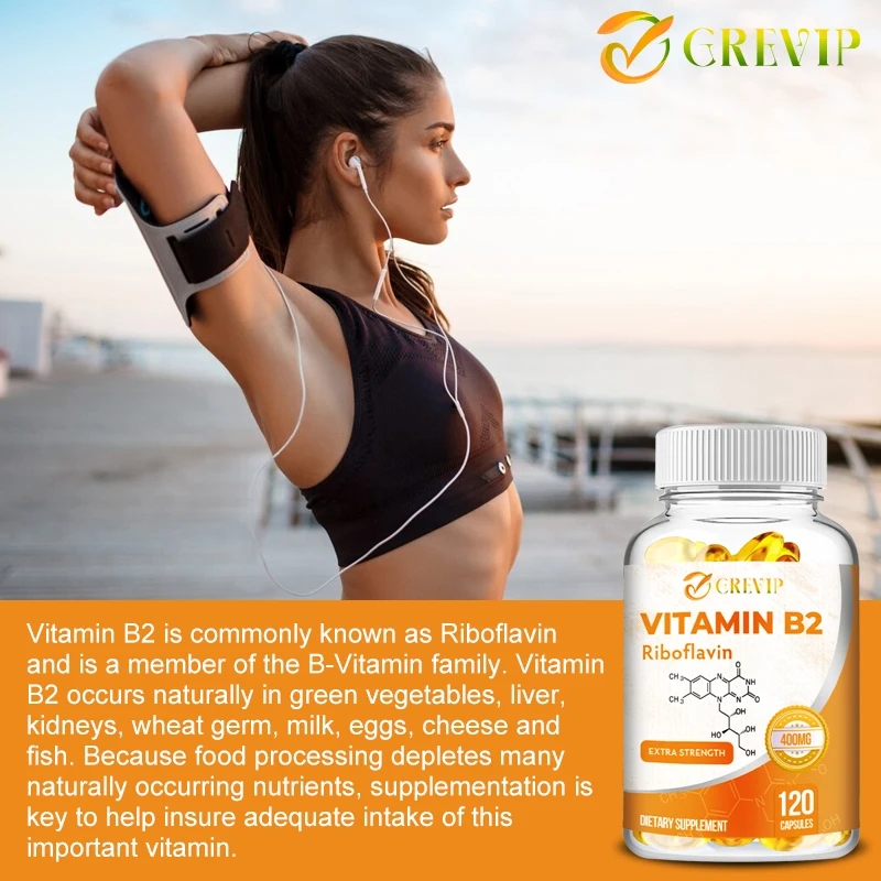 Vitamin B2 (Riboflavin) 400mg - Energy, Skin & Cell Health Supplement, Nervous System Support