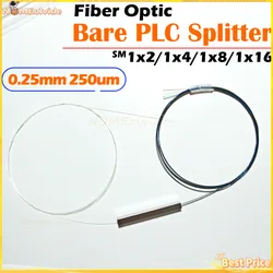 20-30pcs1x2 1x4 1x8 1x16 Fiber Optic Bare PLC Splitter Without Connector Cable 250um 0.25mm Mini Blockless Bare PLC Splitter