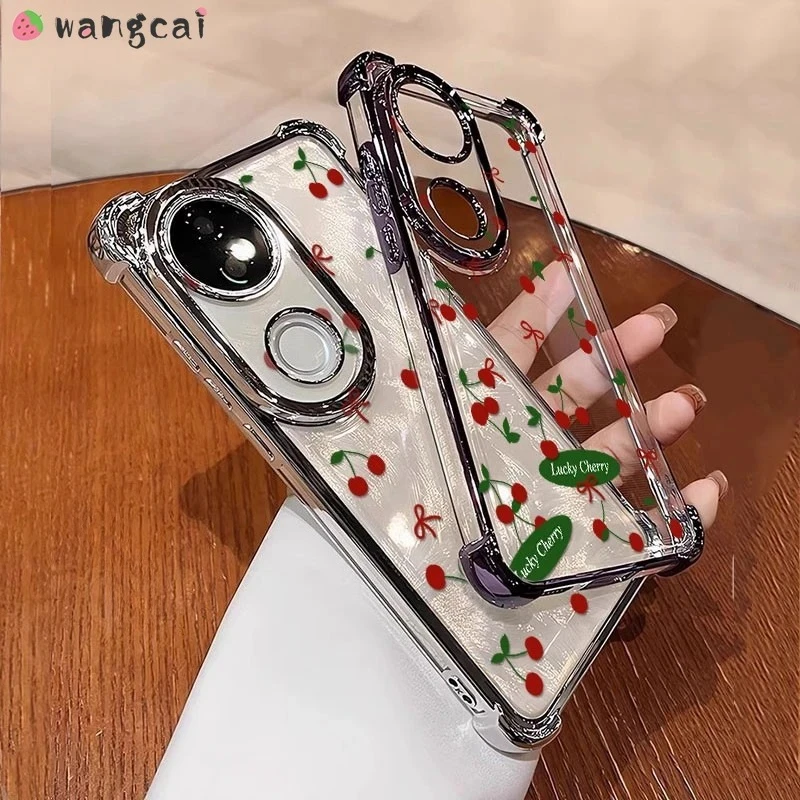 ل ممن لهم A5 A6 برو 4G 5G A5X A6 ماكس البحث X9 برو 5G جراب هاتف الأحمر الكرز الفاكهة ربطة القوس فيونكة غطاء ناعم