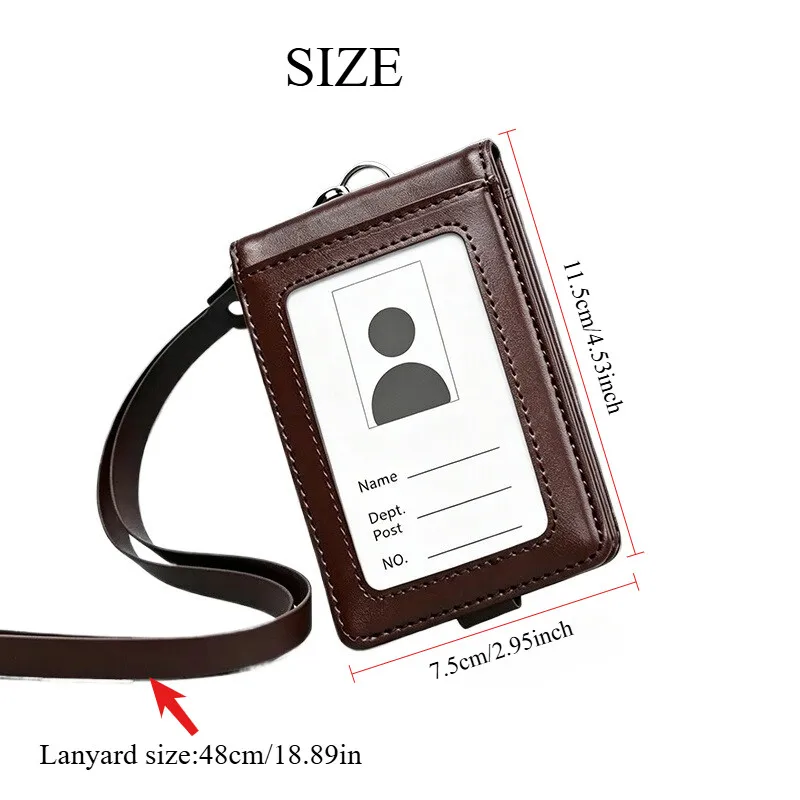 Formal Flip ID Badge Holder Staff Work Name Tag Card Pouch with Detachable Lanyard Office Access Bus Subway ID Card Holder