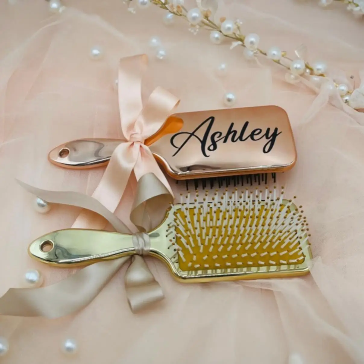 Personalised Hair Brush Wedding Bridesmaid gift Custom Air Cushion Hair Comb Bride Present Birthday Valentines Gift anniversary