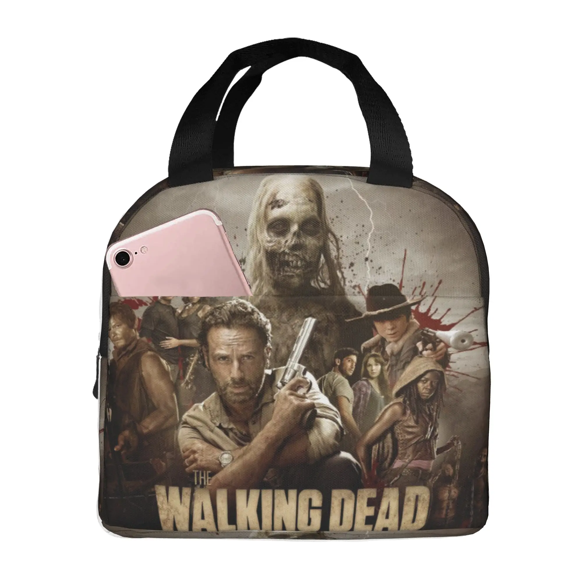 Horror Zombie TV Show The Walking Dead Insulated Lunch Tote Bag for Women  Resuable Cooler Thermal Bento Box Work School Travel