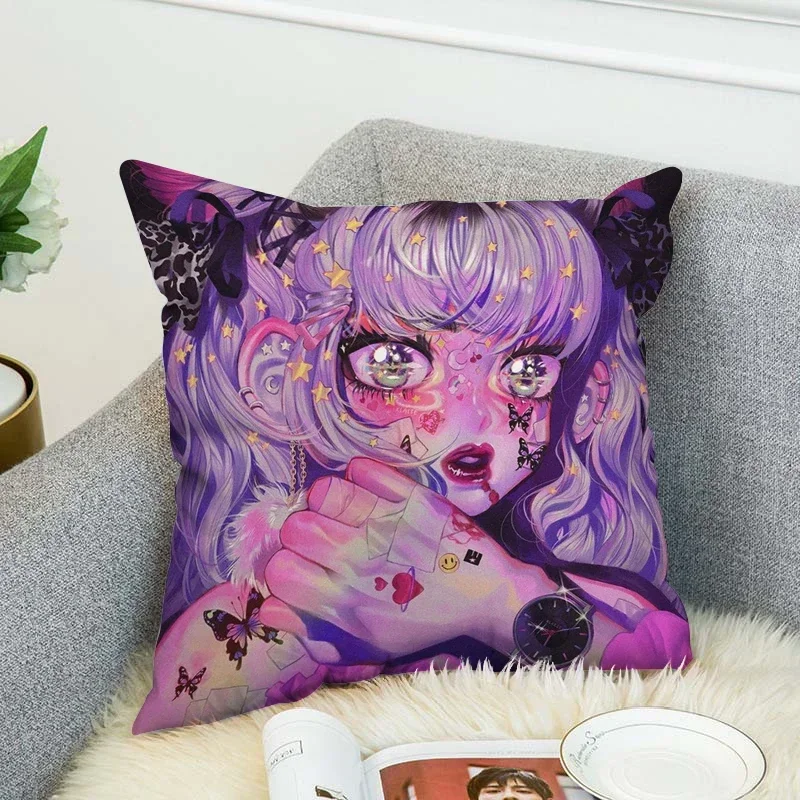 Pillow Cover Eunpyon Art Decorative Pillowcases for Pillows 45x45 Cushions Home Decor Car Decoration Cushion Covers Pillowcase