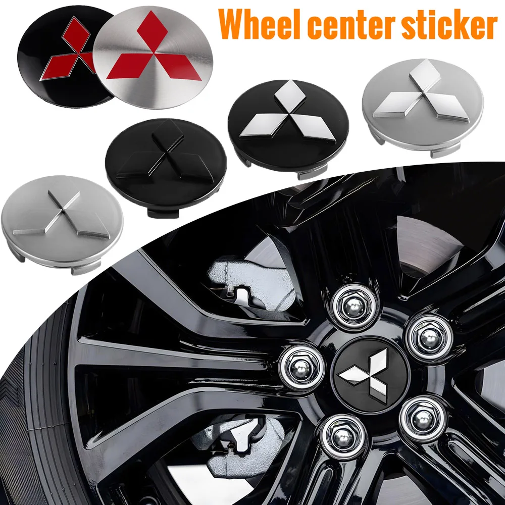 Tampas centrais da roda de carro, 4 unidades, 56mm/60mm, para mitsubishi lancer asx outlander 3 l200 pajero logotipo crachá aro capa acessório emblema