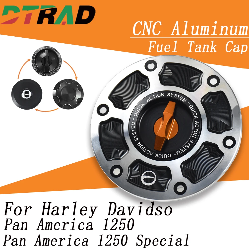 

Motorcycle CNC Keyless Fuel Tank Cap For Harley Davidson Pan America 1250/Special 2020-2023 Airbox Key Plug Gas Oil Cover