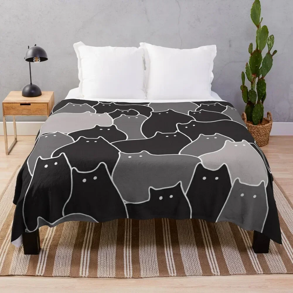 

Lots of Cats (Grey) Throw Blanket Warm Comfortable Blanket Gift for Parents Friends