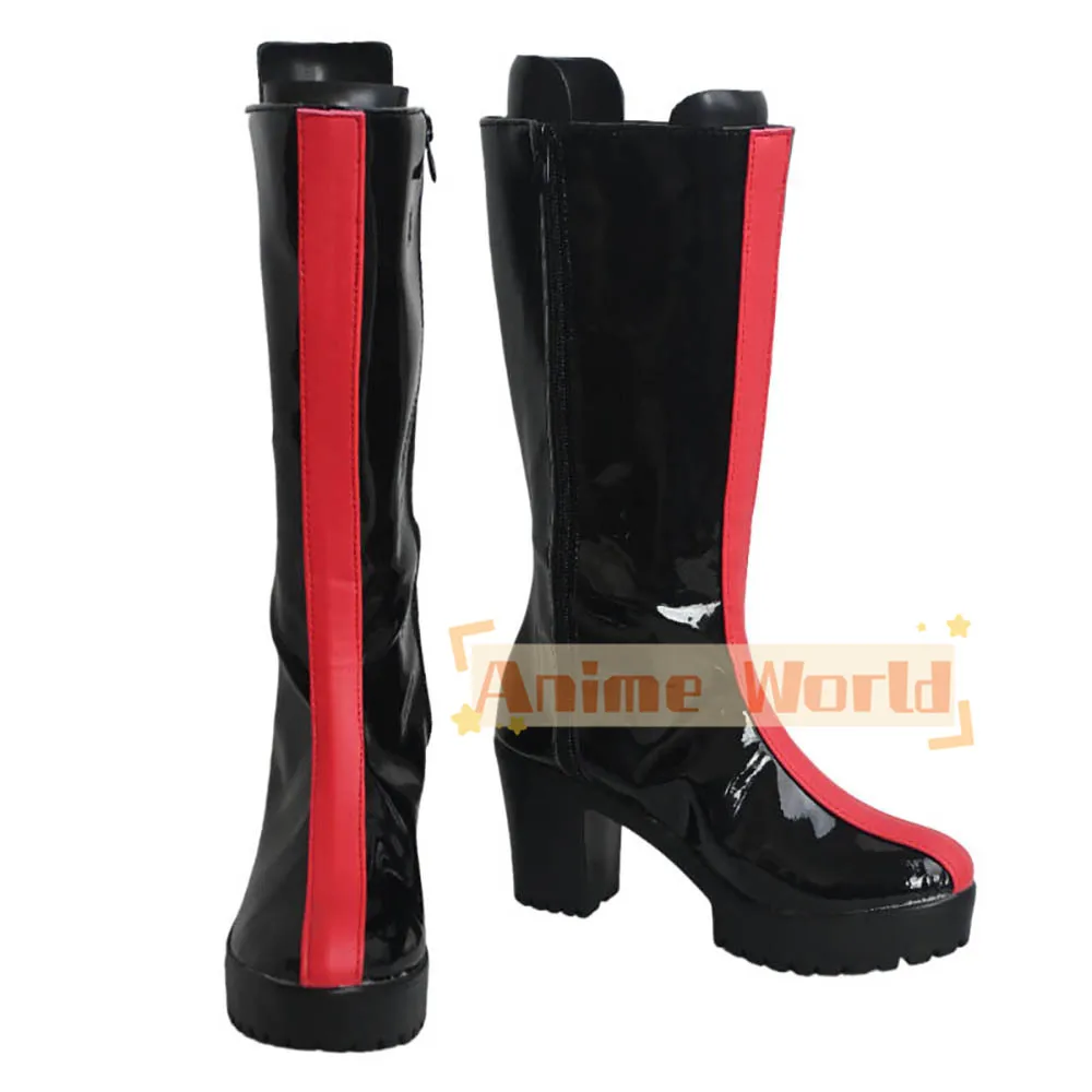 Kinderen Volwassen Jongens Meisjes KPop Demon Hunters Rumi Cosplay Schoenen Zwarte Laarzen Op maat gemaakt elke maat