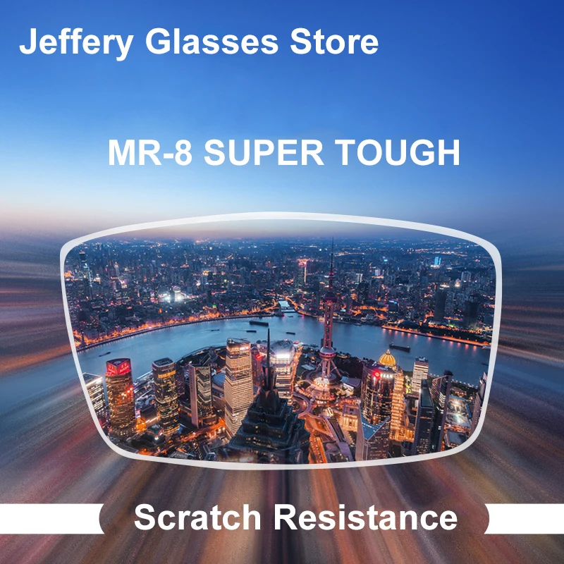 

Jeffery Upgrade 4 Times MR-8 Super-Tough Optical Lenses 1.56 1.61 1.67 Thinner Aspherical Prescription Lens UV Protection