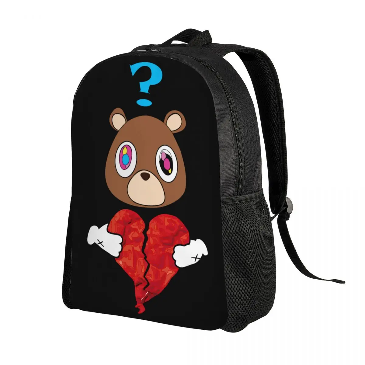 Customized Kanye West Bear Heart Break Backpacks for Women Men Water Resistant School College Bag Printing Bookbag