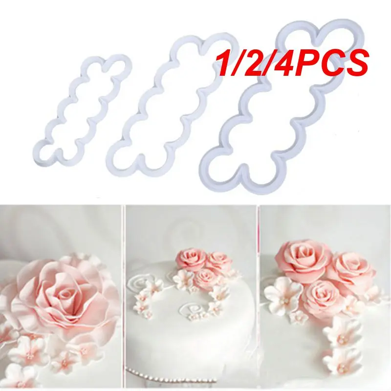 

1/2/4PCS Portable Rose Flower Cookie Decorating Mold Fondant Cake Sugar Craft 3D Printed Fondant Cookie Cutter Kitchen Baking