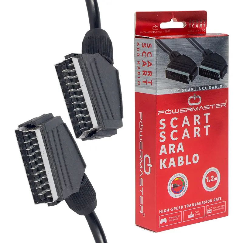 SCART TO SCART CABLE STANDARD 1.2 METERS 7 MM BOXED POWERMASTER