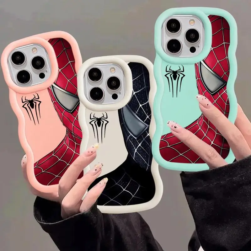 Marvel Sipider Man Phone Case for iPhone 15Plus 13Pro 15 XR 14ProMax 12 Mini 8 7 XS Max 11 Luxury Soft Cover