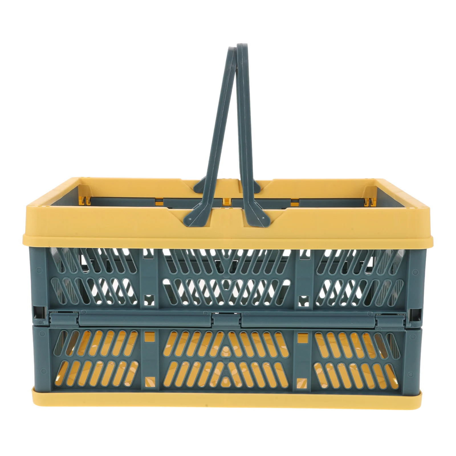 

1Pcs Folding Plastic Basket Durable Structure Foldable Lightweight Vegetable Picnic Shopping Basket Indoor Outdoor Storage