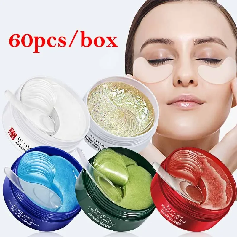 60pcs Collagen Eye Mask Moisturizing Hydrating Firming Anti Dark Circles Eye Bags skincare Gel Masks Eyepatch Beauty Eye Patches