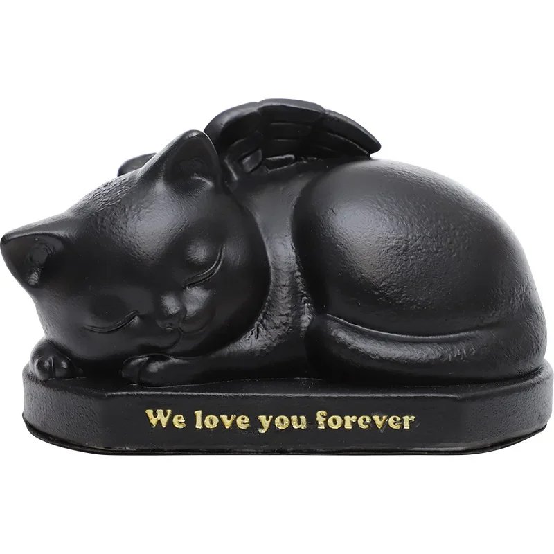 Adorable Angel Resin Urn Creative Design Moisture-Proof Sealed Cat Puppy Pet Memorial Jar Eternal Memory Light Luxury Urn Pot