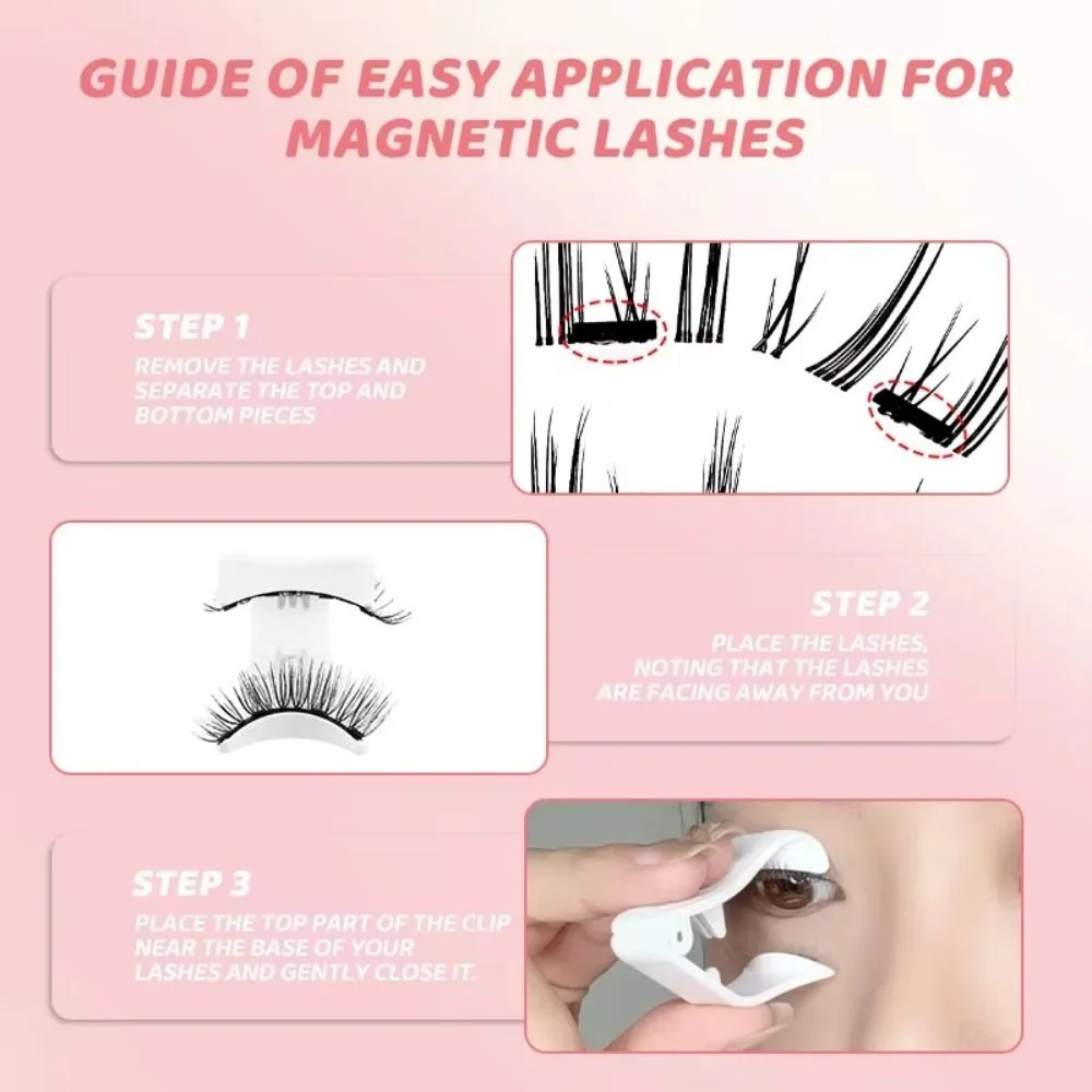 Repeatedly Magnetic Eyelashes with Applicator No Glue Required Easy To Use Manga Lashes Natural DIY Eyelash Extension