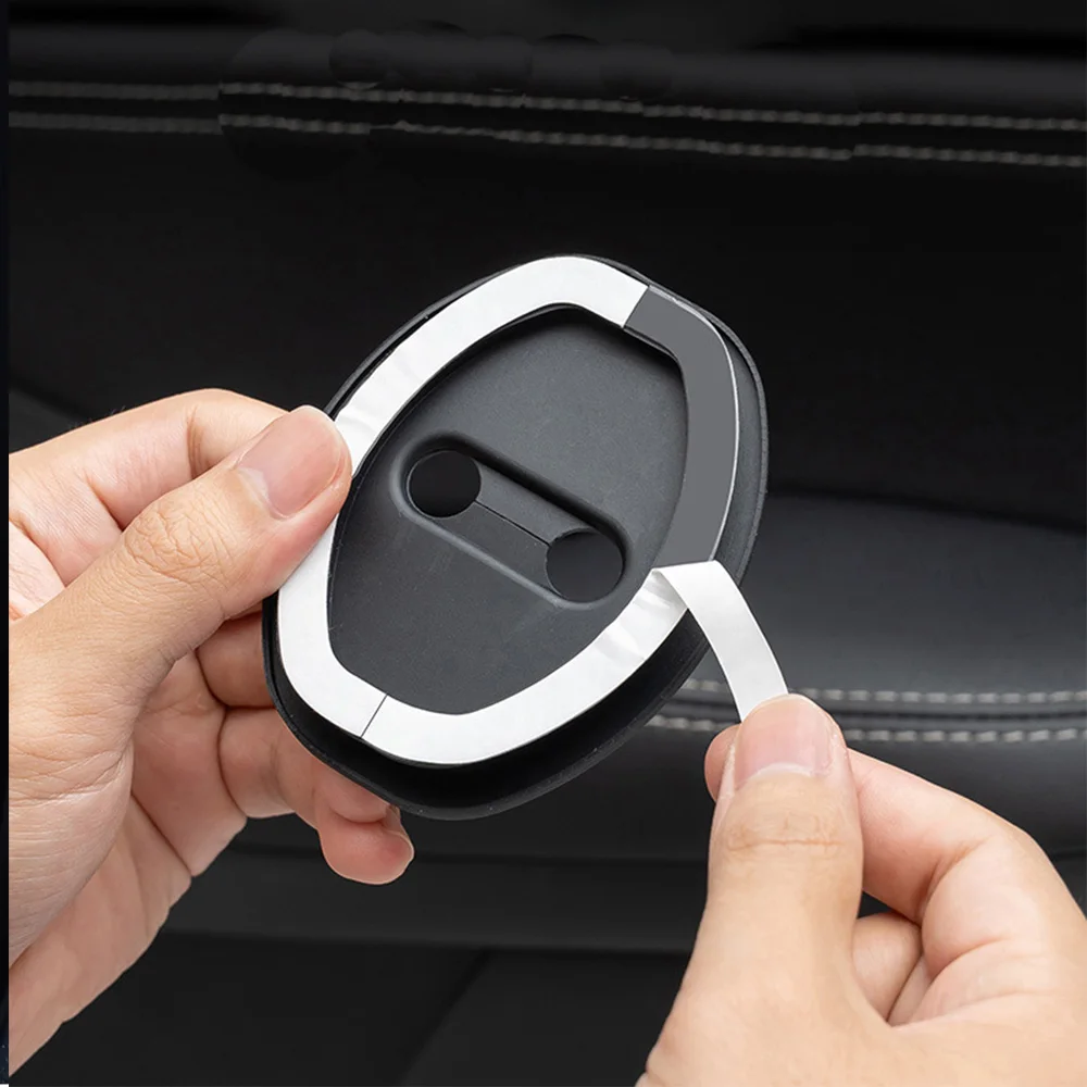 4Pcs Car Door Lock Protective Cover Auto Silica Gel Sticker Accessories For Volkswagen VW Rline R GTI Polo Passat Magotan Tiguan