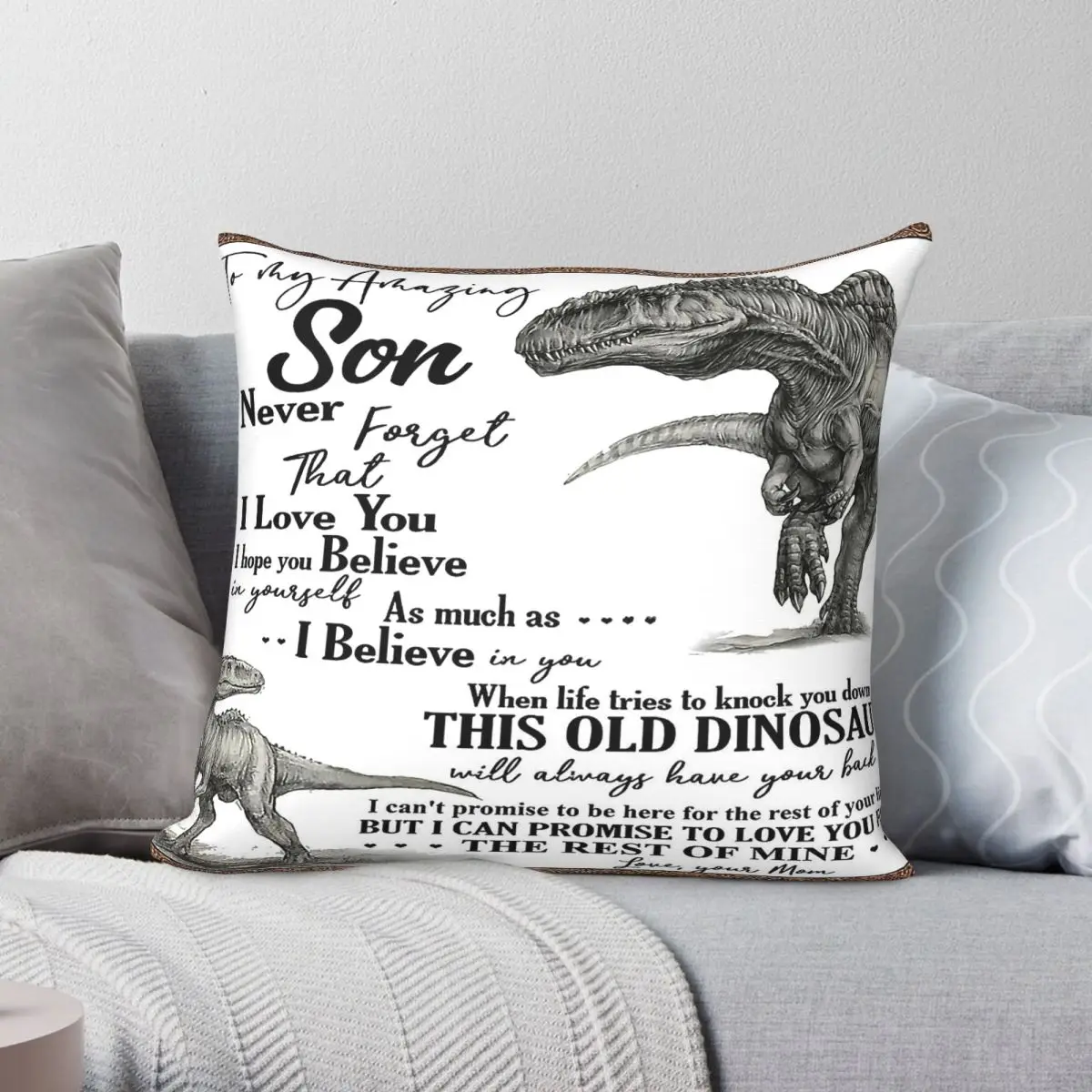 To My Amazing Son I Love You Pillowcase Polyester Linen Velvet Creative Zip Decor Throw Pillow Case Car Cushion Cover