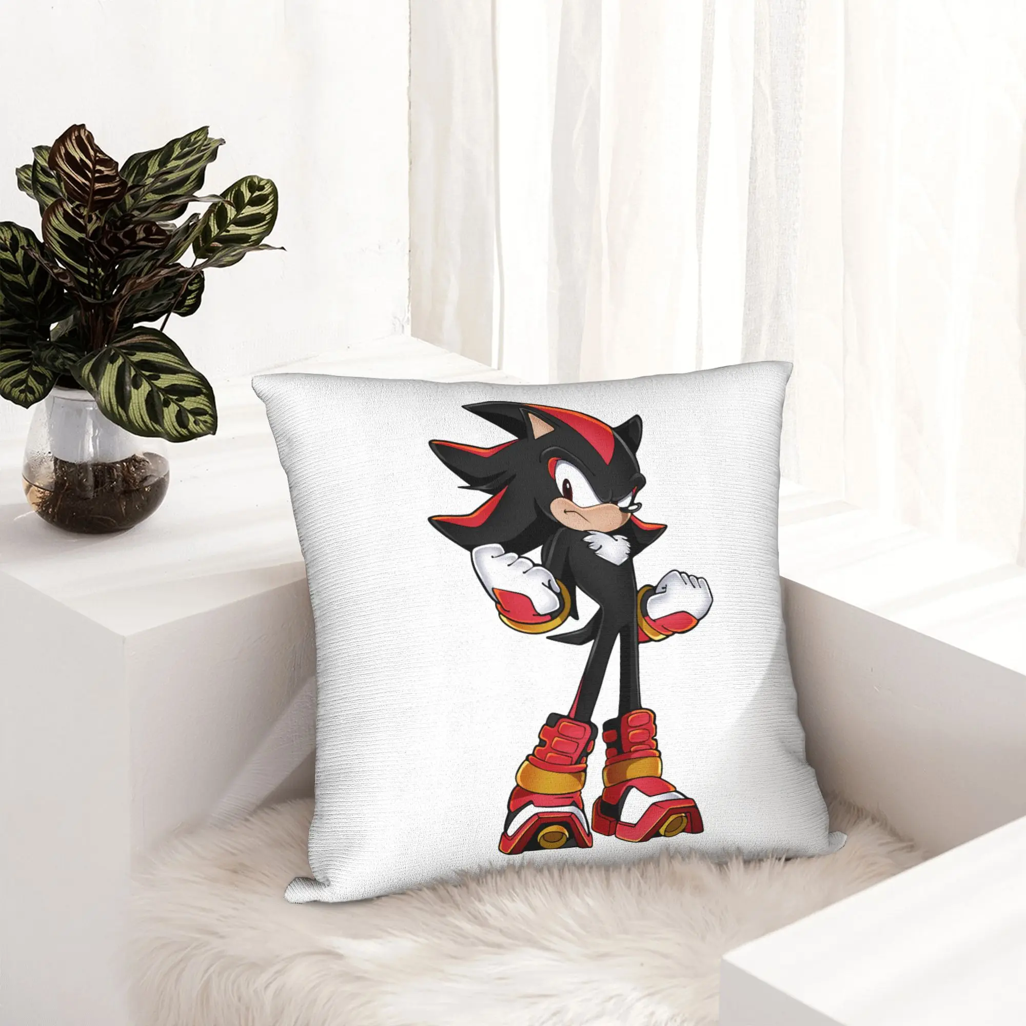 Shadow The Hedgehogs Pillowcase Soft Cushion Cover Decoration Cartoon Pillow Case Cover Bedroom Square