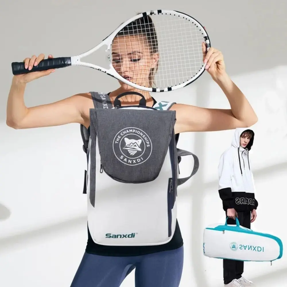 

Foldable Tennis Paddle Backpack Large Capacity Handbag Tennis Bag Tear Resistant Holds 2-3 Rackets Badminton Racket Bag Unisex