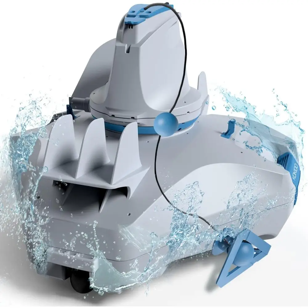 

Automatic Pool Vacuum for Above/Inground Pools up to 30 Feet, Cleans Dirt, Sand, Debris & Leaves (max 5 inch), Lasts 90 Mins