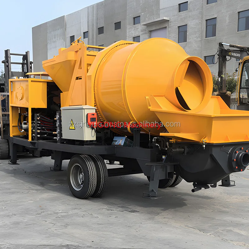 Diesel-Powered 30m3/h Mobile Self Loading Concrete Mixer With Pump And Motor