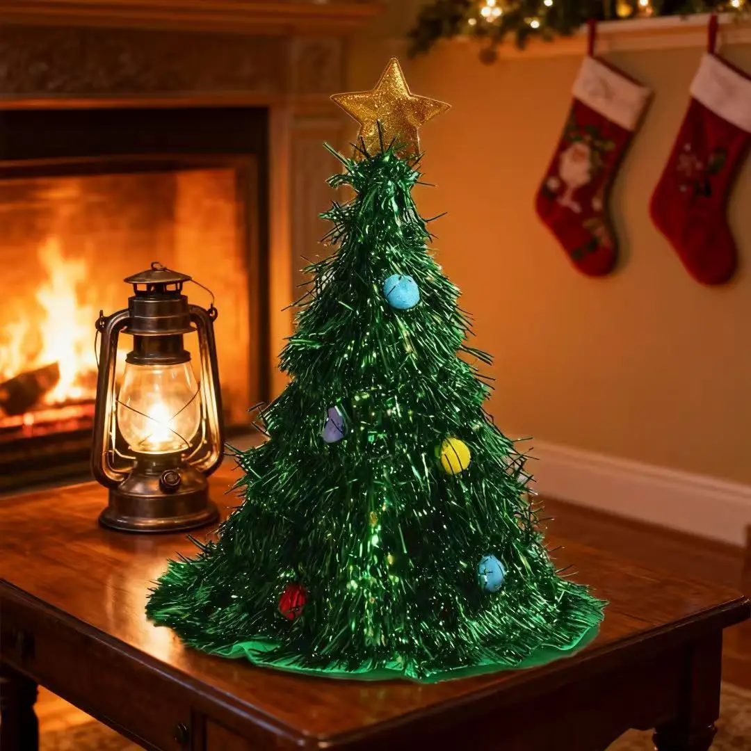 

ins decorated Christmas tree hat headwear Christmas party fun interesting costume New Year atmosphere photo Christmas decoration
