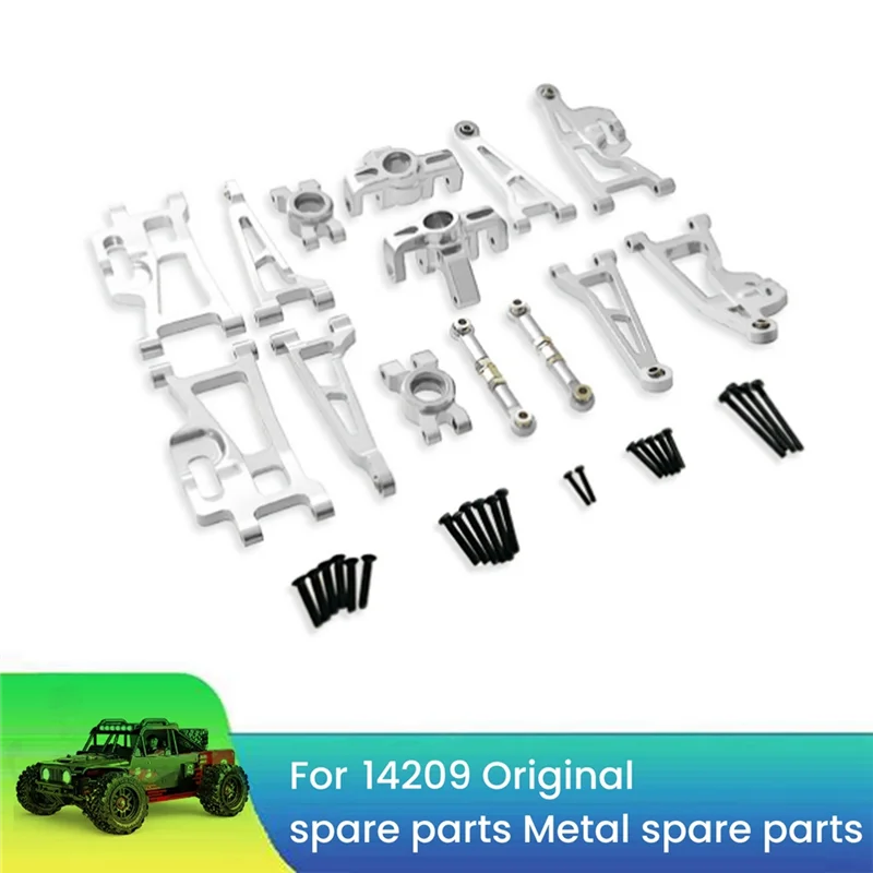 FBIL-RC Car Accessories Metal Swing Arm Steering Cup Upgrade Set For MJX Hyper Go 1/14 14209 14210 H14BM RC Car