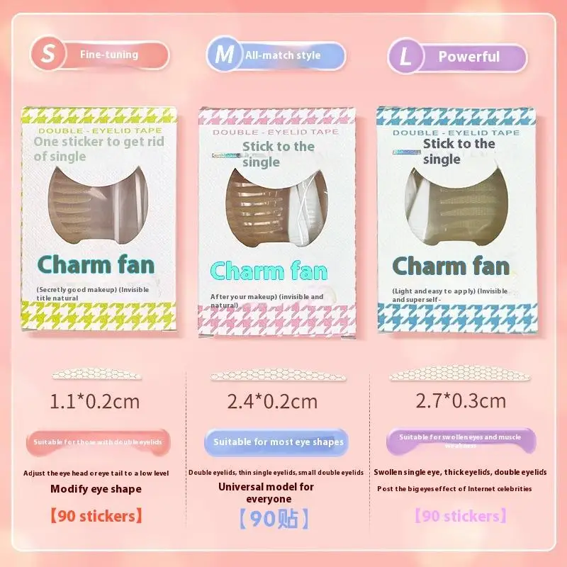 90 Strepen Lift Strips Make-up Tool Schoonheid Dubbele Ooglid Tape Kant Mesh Ooglidsticker Onzichtbare Oogstickers Zelfklevende Vezel